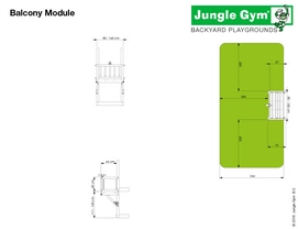 Speelset Jungle Gym Jungle Lodge + Balcony Rood