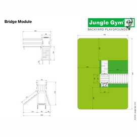 Speelset Jungle Gym Jungle Mansion + Bridge Donkergroen
