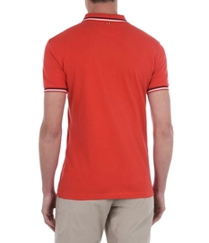 Polo Napapijri Men Taly SS Stripe Bright Red