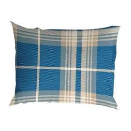 3---TEXTAP Banff flanel ruit blauw-beige-kussensloop