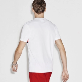 Tennisshirt Lacoste White Etna Red