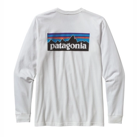 Longsleeve Patagonia Men's P-6 Logo Responsibili-Tee White