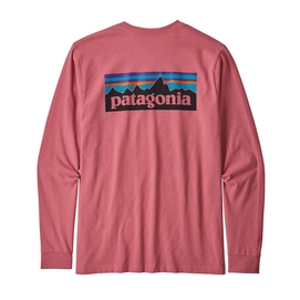 Longsleeve Patagonia Men's L/S P-6 Logo Responsibili-Tee Sticker Pink