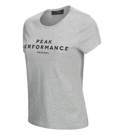 T-shirt Peak Performance Women Logo Tee Short-Sleeved Med Grey Mel