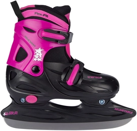 Schlittschuhe Nijdam Girls Hardboot Verstellbar Schwarz Fuchsia Kinder