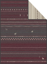 Plaid Ibena Jacquard Banha Grijs Rood