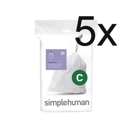 Sacs Poubelle Simplehuman Code C 10+12L (5 x 20 pièces)