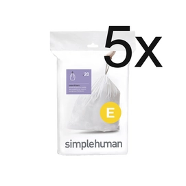 Afvalzakken simplehuman Code E 20L (5 x 20-delig)