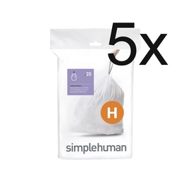 Afvalzakken simplehuman Code H 30-35L (5 x 20-delig)