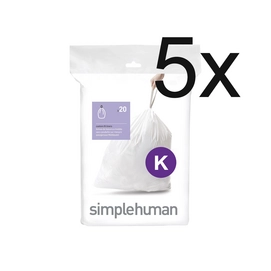 Sacs Poubelle Simplehuman Code K 30-45L (5 x 20 pièces)