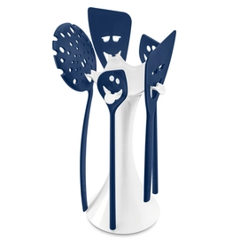 Utensil Set Koziol Meeting Point Cotton White-Deep Velvet Blue