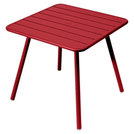 Tafel Fermob Luxembourg Four Leg Poppy 80 x 80 cm