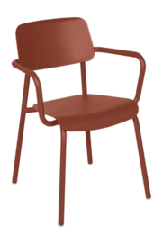 Tuinfauteuil Fermob Studie With Armrest Red Ochre