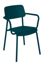 Tuinfauteuil Fermob Studie With Armrest Acapulco Blue
