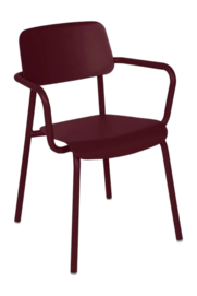 Tuinfauteuil Fermob Studie With Armrest Black Cherry