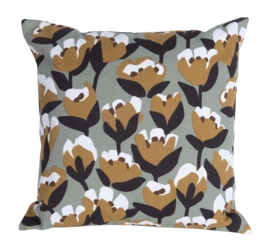 Tuinkussen Fermob Bouquet Sauvage Tulipe Outdoor Cushion Gingerbread 44x44 cm