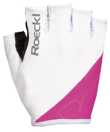 Fietshandschoen Roeckl Bologna White Pink