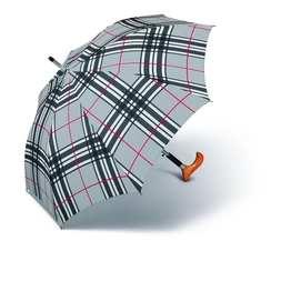 Parapluie Happy Rain Long Fritz Quadrillage Gris Clair
