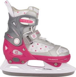 Kunstschaats Nijdam Semi-Softboot Meisjes Verstelbaar Fuchsia Grijs