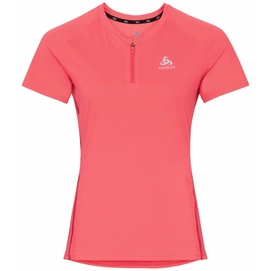 T-Shirt Odlo Women's T-Shirt Short Sleeve Half Zip Axalp Trail Siesta