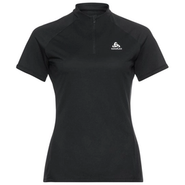 Sports Shirt Odlo Women Crew Neck S/S 1/2 Zip Essential Black