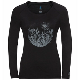 T-shirt Manches Longues Odlo Women Concord Black Flower Circle Print