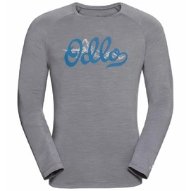T-shirt Manches Longues Odlo Men Concord Grey Melange Odlo Mountain Print