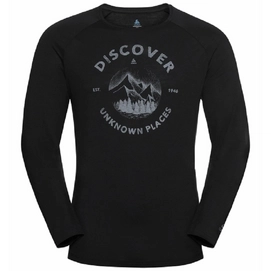 T-shirt Manches Longues Odlo Men Concord Black Discover Print