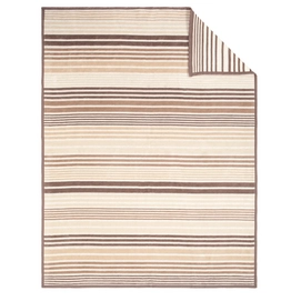 Jacquard Decke Ibena Messina Streifen Hellbraun