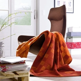 Jacquard Decke Ibena Messina Quarter Terrakotta