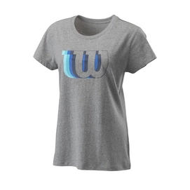 Tennisshirt Wilson Blur W Tech Tee Heather Grey Damen