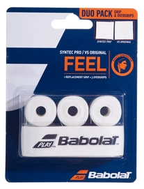 Tennisgriff Babolat Pack Syntec Pro + VS Original X3 White