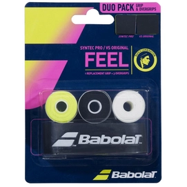 Grip de Tennis Babolat Pack Syntec Pro + VS Original X3 Black Yellow White