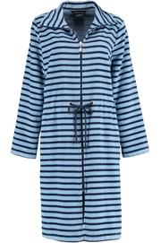 Badjas Cawö 3340 Tunnelkoord & Rits Women Blauw