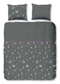 Parure de Lit Good Morning Fleurette Gris Coton
