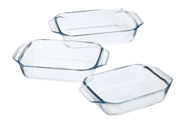 Plat à Four Pyrex Must Have Kits Rectangulaire Transparent 2 L / 3 L / 4 L (3 Pièces)