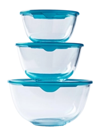 Mengkom Pyrex Prep & Store Transparant (3-Delig)