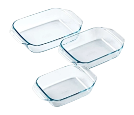 Ovenschaal Pyrex Irresistible Transparant (3-Delig) 25