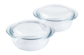 Ovenschaal Pyrex 4 In 1 Rond Transparant 1,6 L (Set van 2)