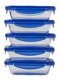 Vershoudbakje Pyrex Cook & Go Rechthoek Transparant (5-Delig)