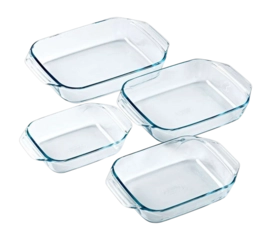 Ovenschaal Pyrex Let's Share Rechthoek Transparant (4-Delig)
