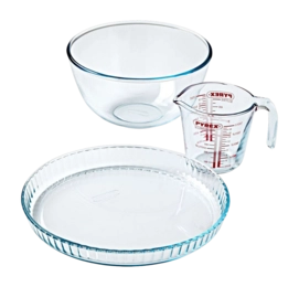 Prepware & Bakeware Set Pyrex Taartvorm Transparant (3-Delig)