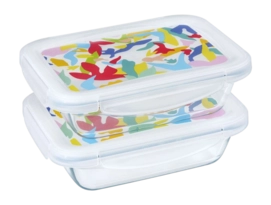 Lunchbox Pyrex Cook & Go Abstract Transparant 800 ml (Set van 2)