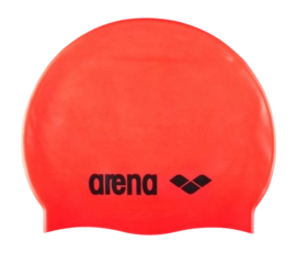Badekappe Arena Classic Silicone Swim Cap Unisex Fluo Red/Black