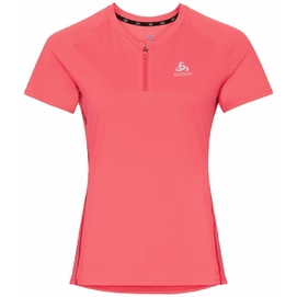 T-shirt de Sport Odlo Women SS 12 Zip Axalp Trail Pink