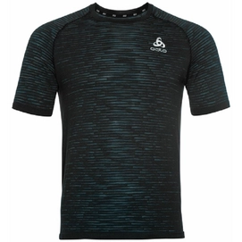 T-shirt de Sport Odlo Men SS Crew Neck Blackcomb Ceramico Black Space Dye