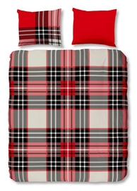 Parure de Lit Good Morning Checkered Rouge Coton