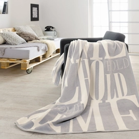Jacquard Decke Ibena Messina Hold Me Silber