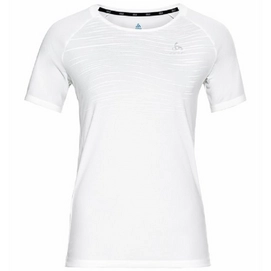 T-shirt de Sport Odlo Women SS Crew Neck Essential Print White