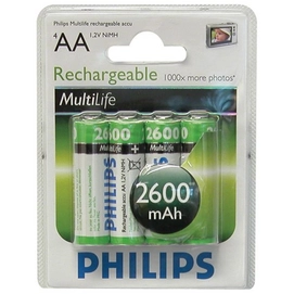 Batterij Philips NiMH / AA Multilife 2600mAh 1,2V oplaadbaar
